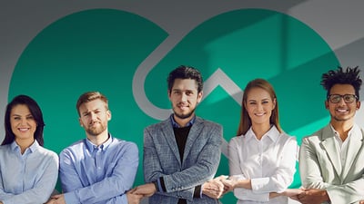 Business people holding hands
