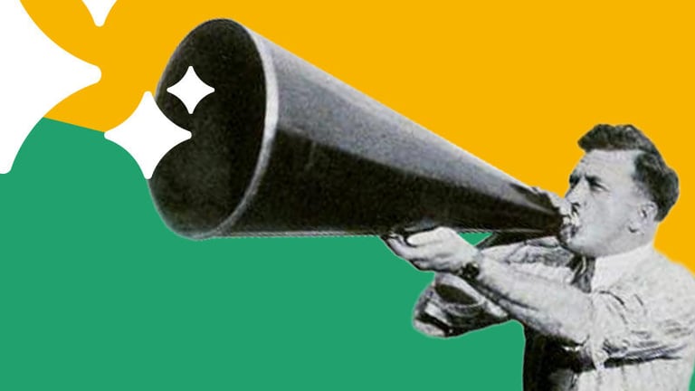 Man with megaphone