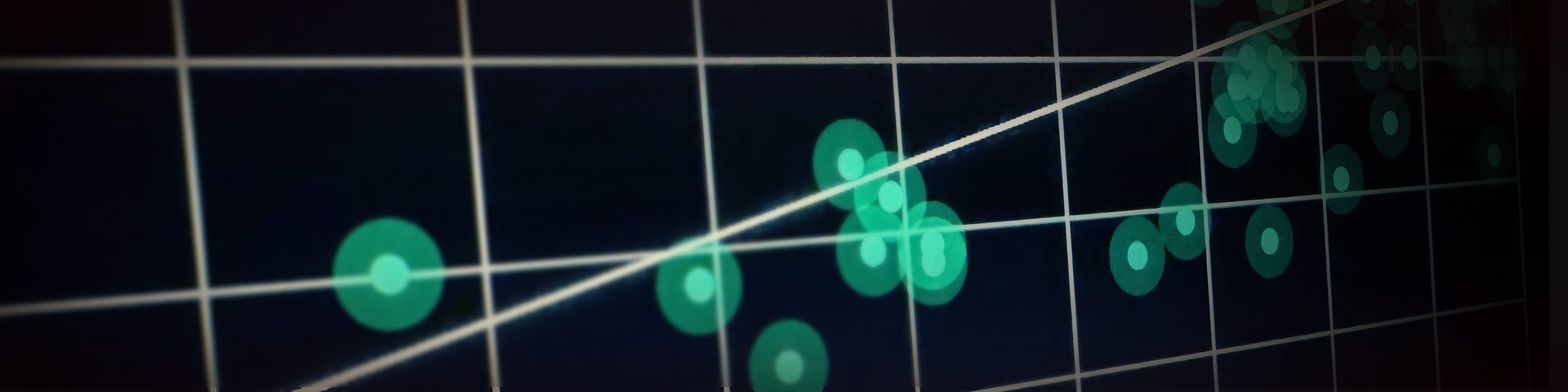 A chart with an upwards trend line
