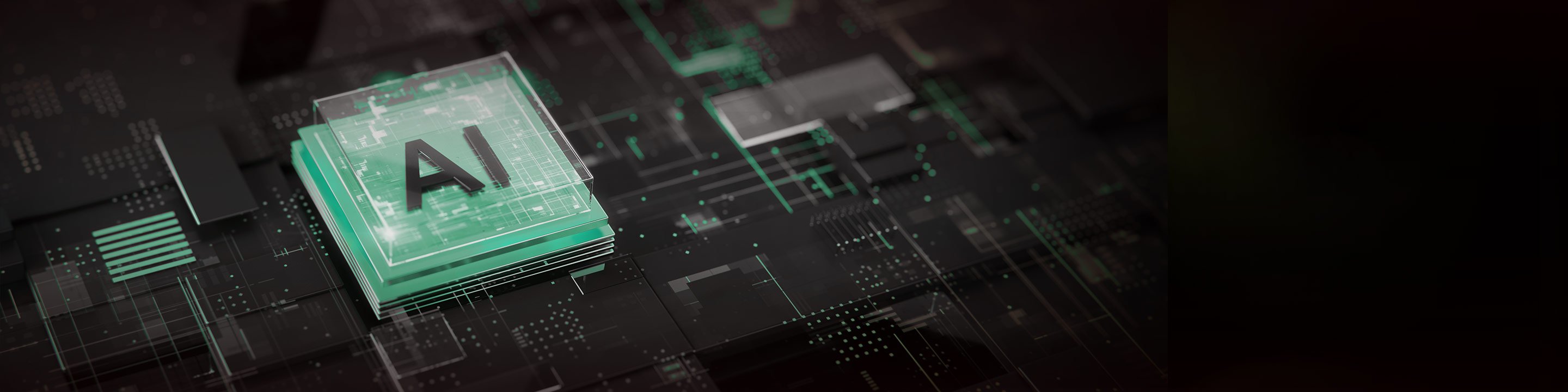 AI chip on a circuit board
