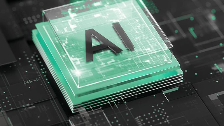 Image of an AI microchip