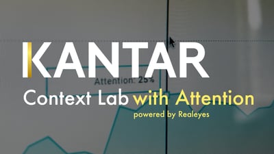Kantar Context Lab logo over Realeyes dashboard screen