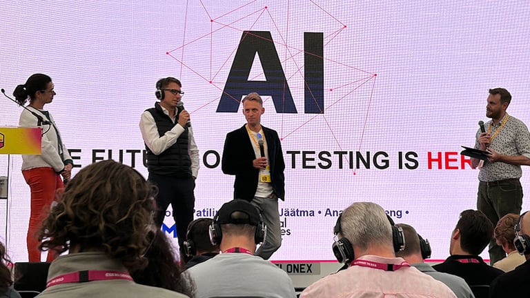 Sorin, Mihkel and Anastasia speaking at MadFest 2024