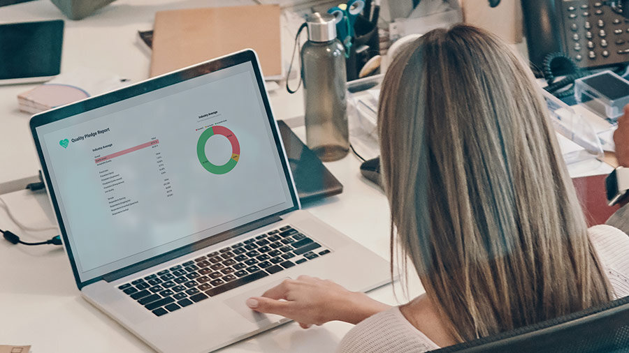 Person looking at data charts