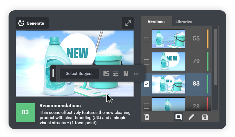 Gen AI platform testing attention performance of ad variations on the fly