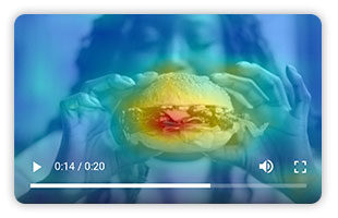 Heatmap of a woman holding a burger